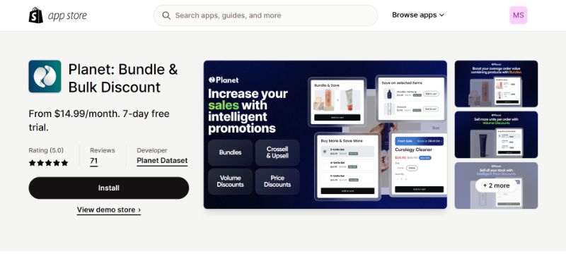 Planet Shopify App: Best For Bundle & Bulk Discounts